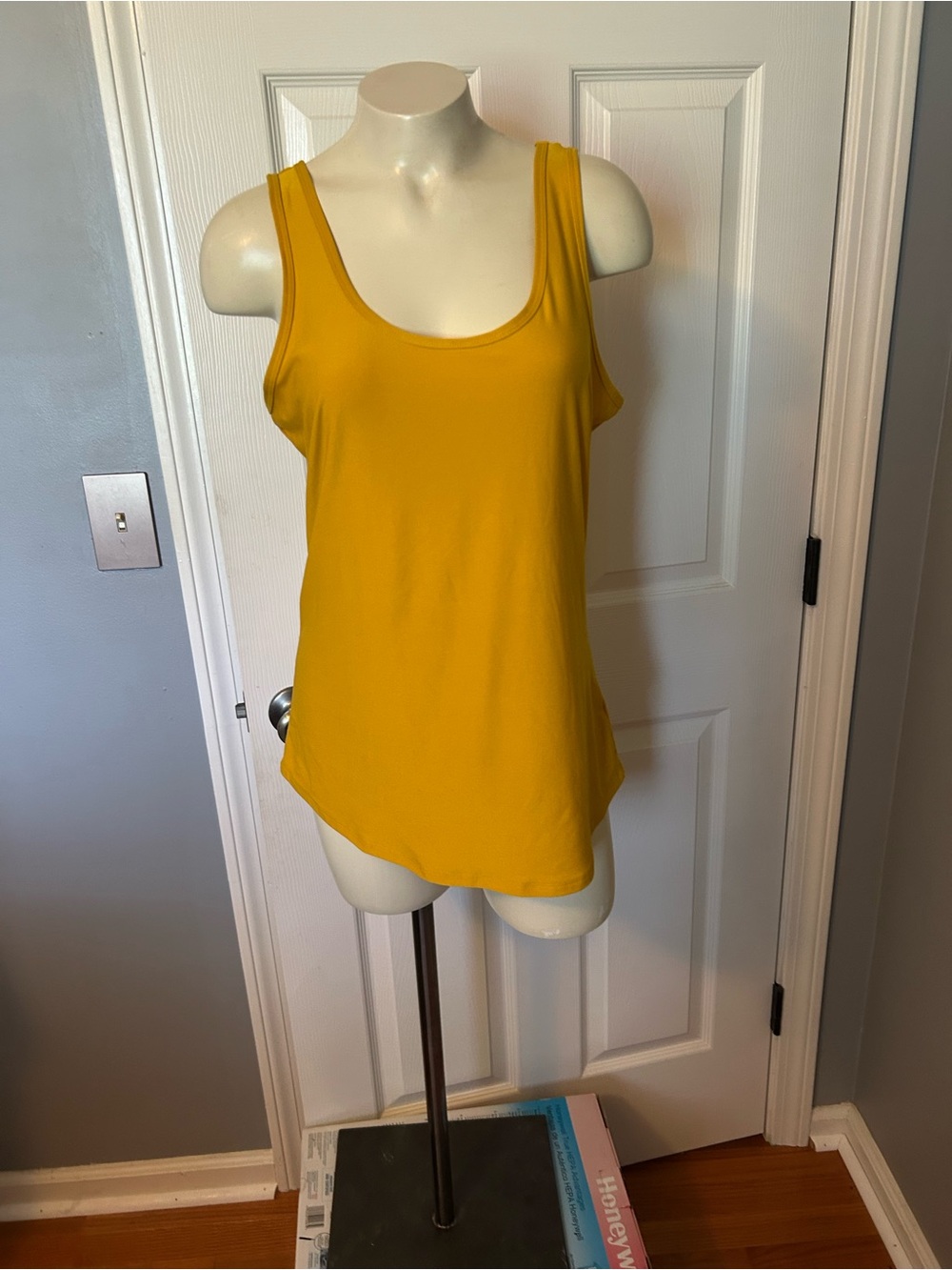 No Boundaries Yellow Scoop Neck Tank Top